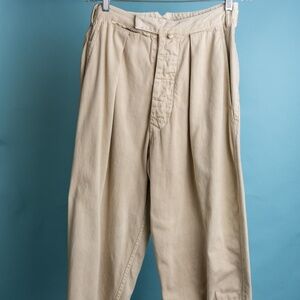Classic Vintage Katharine Hamnett Pleated Pants - Creamy Khaki